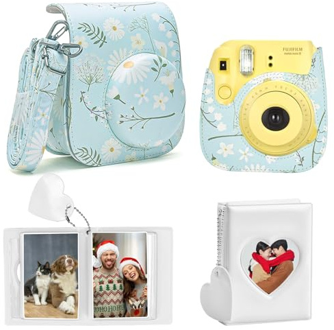 VCRANONR Étui pour Appareil Photo Mini 12 Housse Etui Case pour Fujifilm Instax Mini 12 Camera Sac de Voyage avec Bandoulière et Album Photo Étui de Protection en Cuir PU pour Fujifilm Instax Mini 12