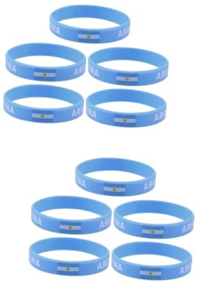 POPETPOP Armband Argentinien 10 Stück Länderflaggen Bedrucktes Armband Silikon Länderflagge Dekoratives Länderarmbänder Schweißband Argentina