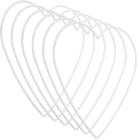 PATIKIL 6 Zoll Herz Traumfänger Ringe, 6 Stück Metall Weihnachten Makramee Kranz Blumenring Reifen für Zuhause Auto DIY Handwerk Hochzeit Wanddekorationen, Weiß