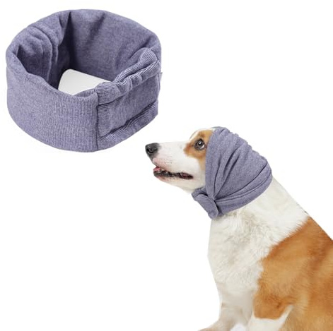 Cache-oreilles pour chien - Protection contre le bruit - Chapeau d'hiver confortable pour chien - Capuche chaude pour le cou et les oreilles - Pour soulager l'anxiété et apaiser (taille M)