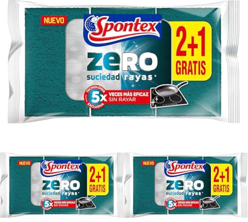 Spontex Estropajo Zero 2+1 21 g (Paquete de 3)