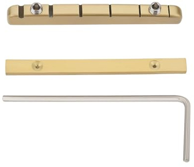 YINETTECH Stegsattel aus Messing für E-Gitarre 42 Mm Höhenverstellbarer Sattel für E-Gitarre Sattel für 6-saitige Gitarre Geeignet für E-Gitarre Im ST-TL-Stil