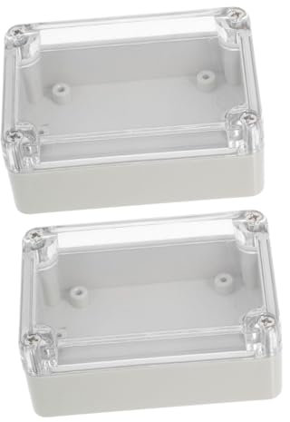 FELTECHELECTR 2pcs Waterproof Abs Electrical Enclosure Box Universal Project Junction Box for Outdoor Use Cable Protection Case