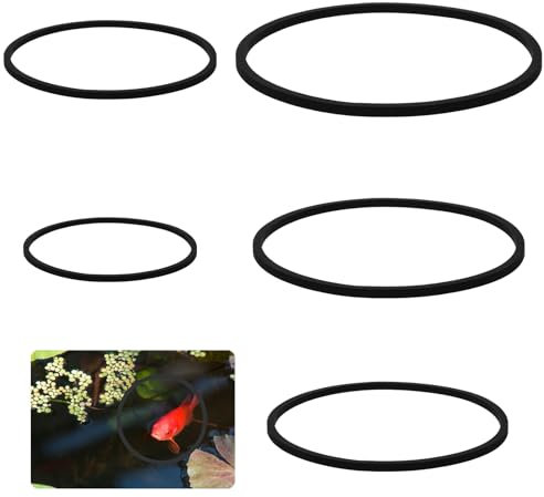 5 Stück Schwimmende Pflanzenringe für Aquarien, 5 Größen Futterring Aquarium Teich Rings Schwarz Futterspender zu Halten oder Trennen Schwimmpflanzen Aquarium Pflanzen