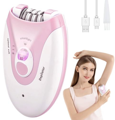 AVCXEC Epilierer Damen Gesicht, Gesichtsepilierer Damen Kabellos mit Led-Licht, Epilierer Damen Intimbereich, Epeliergerät Körper Damen, Epilator Damen für KöRper, Achseln, Bikini, Beine, Arme