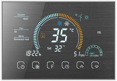 Panel De Control Del Termostato Del Aire Acondicionado Central Termostato De Aire Programable Wi-Fi WIFI For Interruptor Calefacción Enfriador(1pcs,2P NO WIFI)