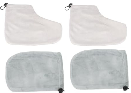 TOVINANNA Set Guanti e Copri Piedi per Terapia Parafina, Cotone Morbido e Peluche, Isolamento Termico per Trattamenti Spa e Cura Mani e Piedi, Confezione 2 Pezzi Colore Casuale