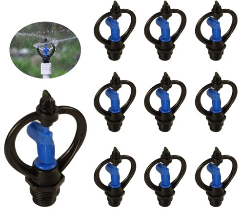Paquete de 10 aspersores de mariposa automáticos de alambre externo 4/6, boquilla de mariposa de rotación automática de 360 grados, riego de agua de jardín, boquilla de nebulización de riego