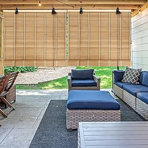 Natürliches Bambus-Rollo, Bambusvorhang, Veranda oder Terrasse, Sichtschutz, Outdoor, Bambus, Verdunkelungsrollo für Fenster, Sonnenschutz, Breite x Höhe (150 cm x 200 cm)