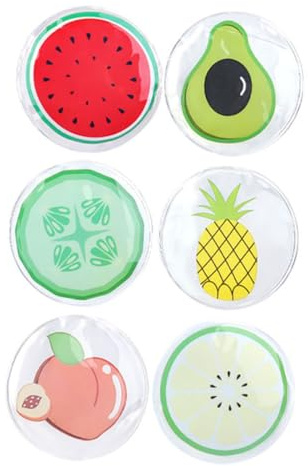 Healeved 6pcs Fruit-shaped Cooling Gel Eye Patches with Hot and Cold Therapy for Eye Fatigue Relief Reusable Pvc for Relaxation