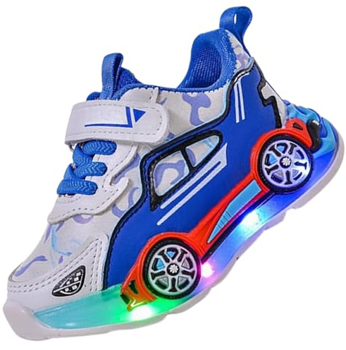 Jasmeko Zapatillas con Luces para Niños, Zapatos Deportivas Niños Deporte Tenis Luz Luminosos (D-Black,27)
