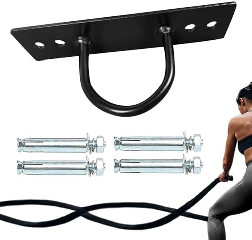 Fenayuu Soporte Para Cuerda De Batalla,Soporte De Acero Para Cuerda Fitness - Anclaje Seguro Para Gimnasio Casa Yoga Entrenamiento Exterior Garaje Apartamento