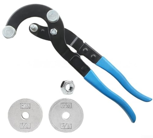Rohrbiegezange für 3/16 bis 3/8 Zoll Bremsleitung, Chrom-Vanadium-Stahl, Rohrbiegewerkzeug mit Doppelgrößen-Adaptern für Messing-Cop (blau)