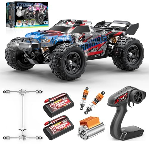 Cirmine Macchina Telecomandata Professionale 1:18 4WD 36 km/h, Auto Telecomandata 4x4 Off Road All Terrain,rc car Motore RC380, Trasmissione Interamente in Metallo, 2×7,4V 1300mAh, Controllo 2.4GHz