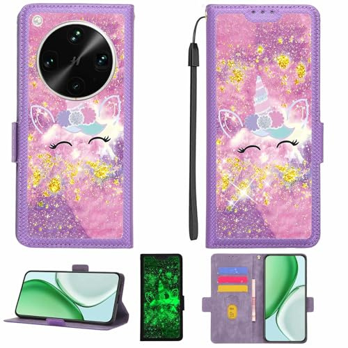 Kinetijy Coque Compatible pour Oppo Find X8 Ultra Coque Étui Housse Case Support [avec Film Protecteur HD d'une dureté de 9H] [Blocage RFID][Paillettes dorées + Brillantes] LPT-DJS