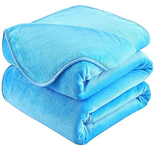 HOZY Kuscheldecke Flauschig Decke Fleecedecke - Wohndecke Warm Winter Weich,Decke Couch Blanket, Kuscheldecke Große, 220x240cm, Sofa überwurfdecke Himmelblau