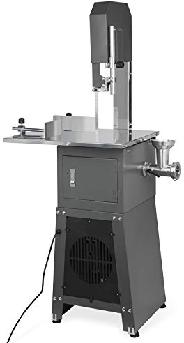 VERTES Elektrische Knochenbandsäge mit Fleischwolf, 550 Watt, Sägeblatt aus Edelstahl, Schnittstärke 4-210 mm, Schnitthöhe 240 mm, Professionelle Gastronomie Knochensäge mit Sicherheitsvorschub