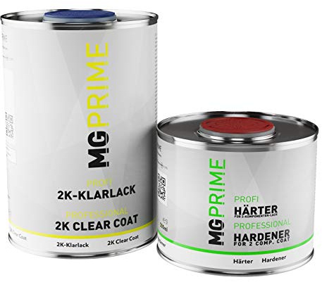 MG PRIME 2K Klarlack matt Dose 1,5 Liter Autolack HS + Härter | Profiqualität, Erstausrüsterqualität, wetterfest, lichtecht, UV-beständig, Made in Germany