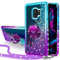 Miss Arts für Galaxy S9 Hülle,[Silverback] Mädchen Glitzern Handyhülle Hülle mit Ringständer, Cover TPU Bumper Silikon Flüssigkeit Treibsand Clear Schutzhülle für Samsung Galaxy S9 -LILA