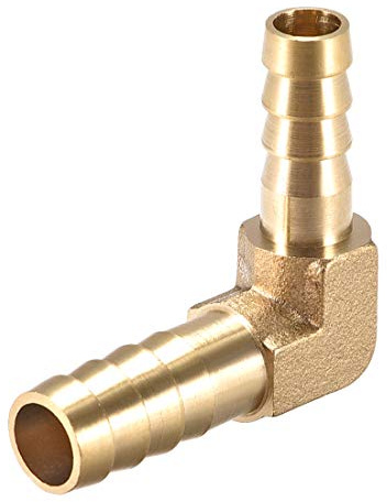sourcing map 10mm to 8mm Barb Brass Hose Fitting 90 Degree Elbow Pipe Connector Coupler