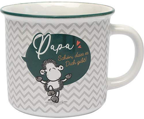 Sheepworld Tasse mit Motiv Papa | Kaffeetasse, Steinzeug, 38 cl | Geschenk, Freundschaft, Vatertag | 46855
