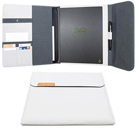 Rocketbook Capsule 2.0 Schreibmappe für Core, Panda und Fusion Digitales Notizbuch - Letter, Moon Rock Grey - Wiederverwendbarer Notizblock Konferenzmappe - Organizer Mappe mit Magnetverschluss