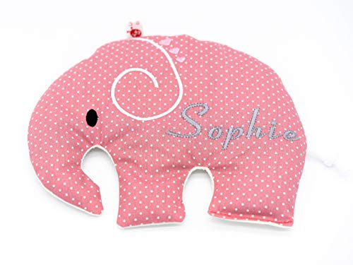 Wärmekissen mit Namen: Elefant - rosa vintage