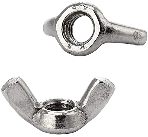 FASTON® Flügelmutter M5 amerikanische Form aus rostfreiem Edelstahl A2 V2A (50 Stück) ähnl. DIN 315 kantige Flügel Flügelmuttern Rostfrei Mutter Maschinenbefestigung