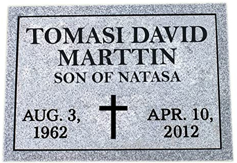 KUMADA Human Memorial Stone, Headstone Gravestone Grave Marker Tombstone Monument Garden Stone for Pet Dog Cat, Memorial Plaque Custom Engraved Photo Text, Granite (14x10x2 Inch, Grey)