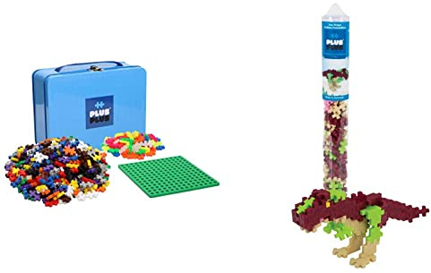 Plus-Plus 9607002 Geniales Konstruktionsspielzeug, Basic, 600 Teile, bunt & Kreativ-Bausteine Tube, T-Rex, Dinosaurier, Geniales Konstruktionsspielzeug, 100 Teile, 300.4200, Verschieden