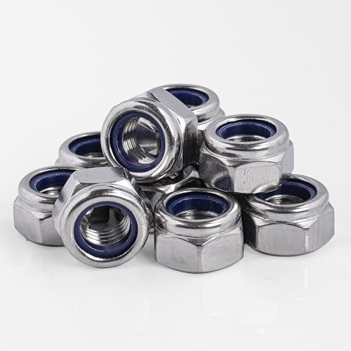 Topnorm24 - Sicherungsmuttern DIN 985 Edelstahl M8-25 Stück A2 - V2A rostfrei - Stopmuttern - Selbstsichernde Muttern - Klemmmuttern Schraubmutter (25, M8)