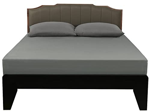 Lirex European Single Fitted Sheets 90x200,100% Cotton 300 Thread Count Soft Breathable Deep Pocket up to 12 / 30cm,Dark Grey