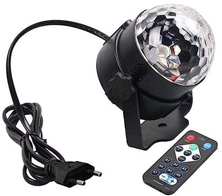 DOITOOL Telerupteur Lumière Boule Tournante Lumière Stroboscopique De Soirée Disco De Scène Menée Activée Par Le Son Led Petite Boule Faire Tourner Rc