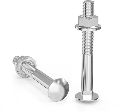 ORTAVA Schlossschrauben M8×60 Verzinkt DIN 603 (20 Stück) Teilgewinde, mit Sechskant-Flanschmutter, aus Kohlenstoffstahl, Flachrundkopfschrauben