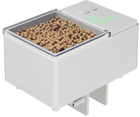 150 ML Mangiatoia Automatica per Pesci, Distributore Automatico per Pesce da Acquario con Timer LED, Resistente All'Umidità, Alimentatore per Acquari per Pesci, Tartarughe