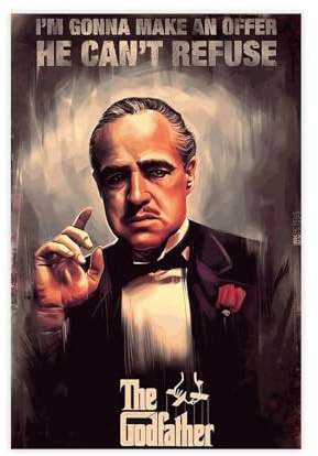 AMATWI Filmposter Der Pate 49, Leinwandposter, Wandkunst, Dekordruck, Bild Gemälde für Wohnzimmer, Schlafzimmer, Dekoration, ungerahmt, 30 x 45 cm