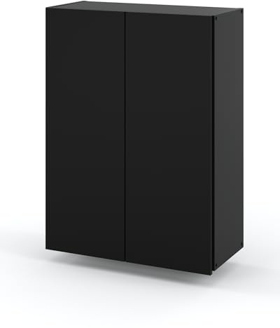 MRBLS Armadietto da Bagno Nero Opaco - Da Appendere a Parete - 60 x 80 x 30 cm (L x A x P)