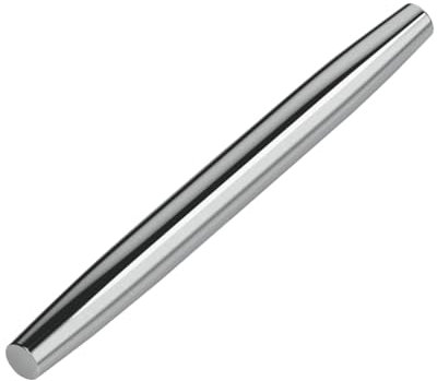 Qonakism French Rolling Pin (16.7 Inches) –Classic 304 Stainless Steel Roll Pin for Fondant, Pie Crust, Cookie, Pastry, Dough –Tapered Design & Smooth Construction - Essential Kitchen Utensil