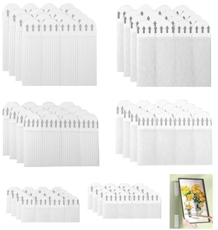 72 Strips (36 Pairs) Picture Hanging Strips, Heavy Duty, 3 Size Set
