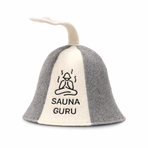 Sauna Guru Chapeau de sauna - 100 % feutre de laine biologique - Protégez votre tête de la chaleur - Accessoire de sauna pour femme - Cadeaux pour femme - Bonnets de sauna pour homme - Chapeau de