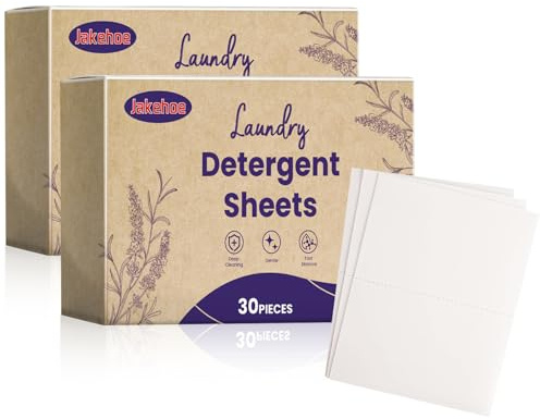 Lessive en Feuille, Lessive Feuille Hypoallergénique, Sans Plastique, Biodégradable, Lessive enFeuille pour Machine à Laver, Lessive Main Voyage, Pour Tous les Textiles et Couleur, 60 Feuilles