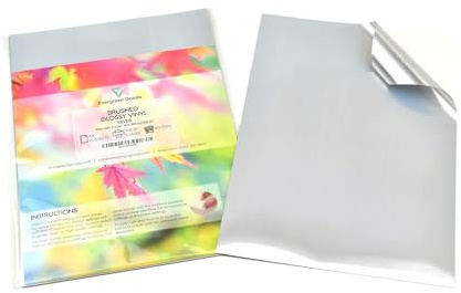 Evergreen Goods A4 Brushed Silver Vinyl Sticker Label | 10 Sheets