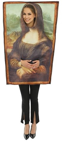 P'TIT CLOWN - Déguisement Humoristique Adulte - Unisexe - Costume Cible - Costume Chaussure - Costume Mona Lisa - Tunique - Pour Carnaval, Fêtes Costumées, Halloween - Taille Unique (Mona Lisa)