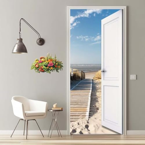 Adesivi per Porte Interne 90X200 cm 3D Adesivi per Porte Vista Esterna Pellicola Porta, Adesivo per Porta Poster Sticker Murale Rimovibile Soggiorno Cucina Camera da Letto Bagno Decorazione -MT621