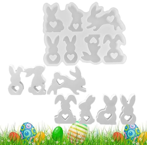 Stampo decorativo a forma di coniglietto pasquale in silicone per torte di coniglio | Stampo per dolci pasquali, conigli al cioccolato, molteplici possibilità di utilizzo, stampo per dolci primaverili