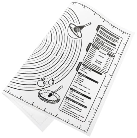 GRIRIW Tapete de Silicona para Amasar y Hornear Diseño Impreso de Medidas, Ligero y Antideslizante, Adecuado para Pizza y Pasteles