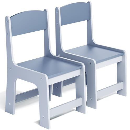 Clevich Lot de 2 chaises pour Enfant 55 x 30 x 28 cm, Chaise de Bureau à partir de 2 Ans, jusqu'à 80 kg, lot avec Repose-Pieds et Dossier incurvé, pour Chambre d'enfant, école, Groupe de sièges