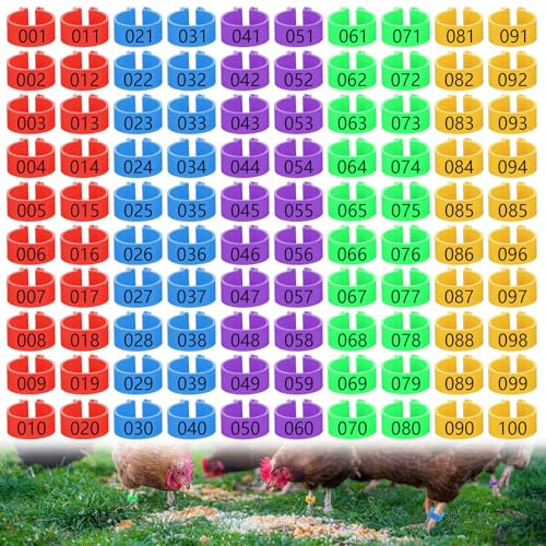 200 Stück Hühnerringe 16mm 20mm, Hühner Ringe, Geflügel Fußringe für Hühnerbeinringe, Taubenringe, Geflügelringe 16mm, für Truthahn Ente Gans Hühnchen Identifikation Beine Ringe Beinbänder
