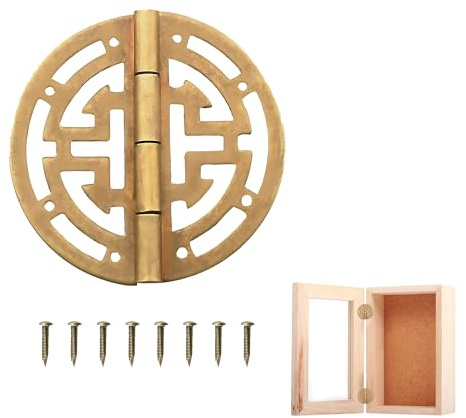1pcs Decorative Brass Hinges – Retro Hollow Door Hinge for Cupboard Doors | Furniture and Wooden Cabinets – Small Hinges for Wood Panels – Flush Butt Hinge for Internal Folding Wooden Gates