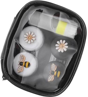 ROMISBABA Tragbarer Doppelter Kontaktlinsenbehälter Auslaufsicher Kunststoff Mit Deckel Aufbewahrungsbox Für Kontaktlinsen Unterwegs Und Reisen Mädchen